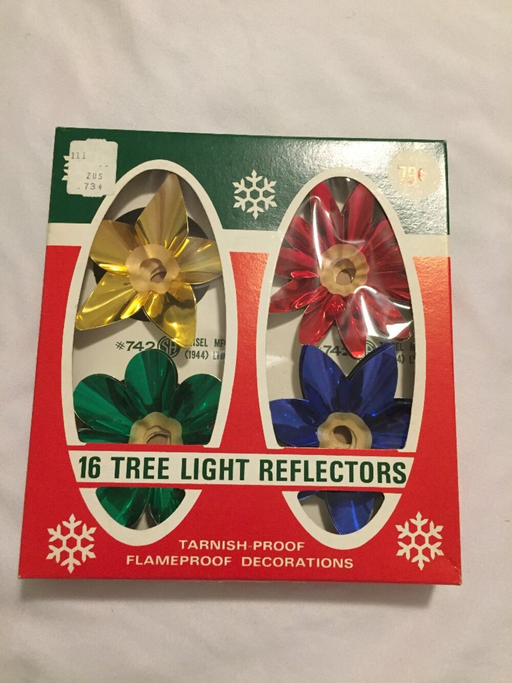 National Tinsel CO ChristmasTree Light Reflectors Set of 16 Flame & Tarnish Proo